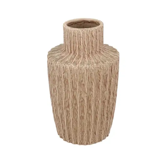 Keramik Vase Cody Stripe braun 16x16x28cm