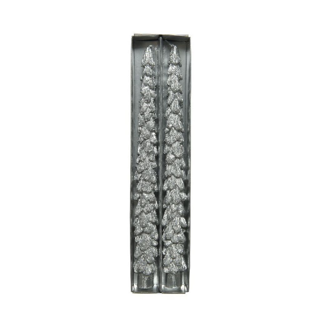 Tischkerze Baum silber D02.2cm H25cm x2