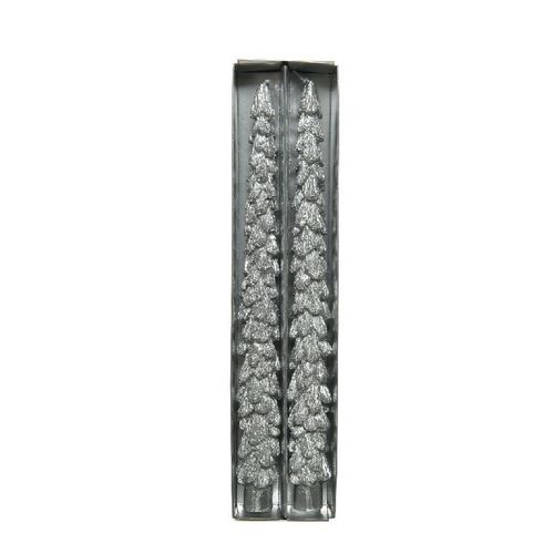 Tischkerze Baum silber D02.2cm H25cm x2
