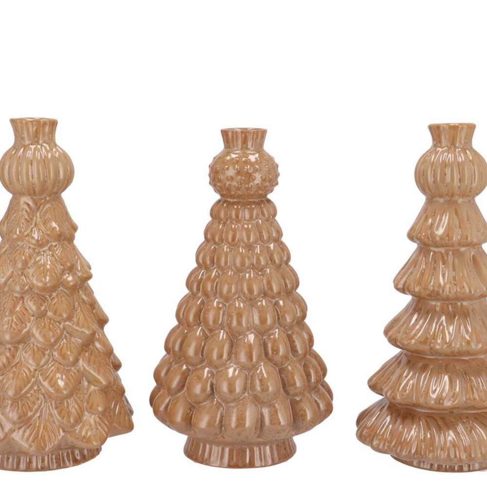 Keramik Vase Baum sand 15x15x26cm