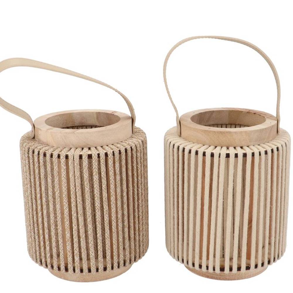 Laterne Cruz Rund mix creme 13x16x20cm