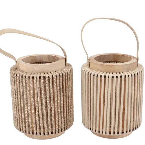 Laterne Cruz Rund mix creme 13x16x20cm