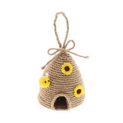 Hänger Bienenhaus braun D11cm H14cm