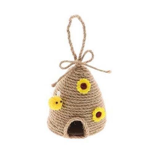 Hänger Bienenhaus braun D11cm H14cm