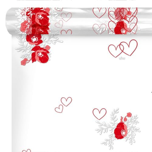 Folie Rolle 80cm Rose weiss/rot 120m