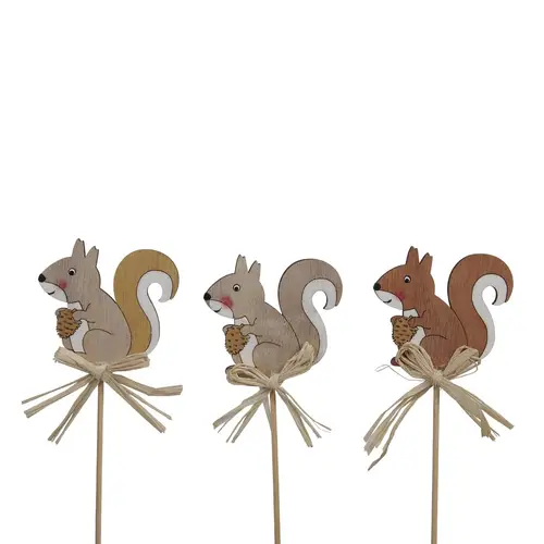 Eichhörnchen  auf Stab mix L20cm 07x06cm
