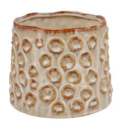 Keramik Übertopf Alora sand 20x20x16cm