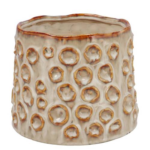 Keramik Übertopf Alora sand 20x20x16cm
