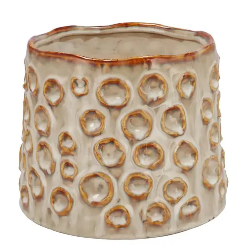 Keramik Übertopf Alora sand 20x20x16cm