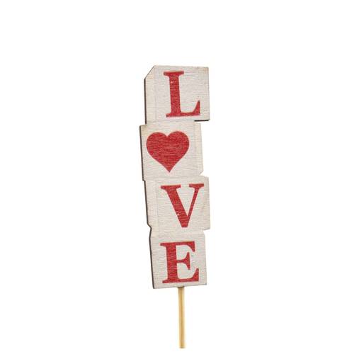 Love boxes auf Stab rot L50cm D08.5cm