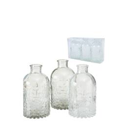 Glas Flasche Assorti mix D02/06cm H12cm