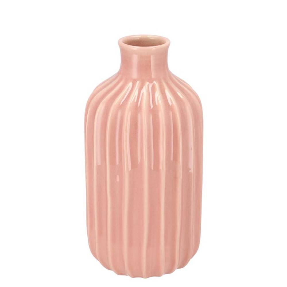 Keramik Vase Gia Stripes alt rosa 15x15x28cm