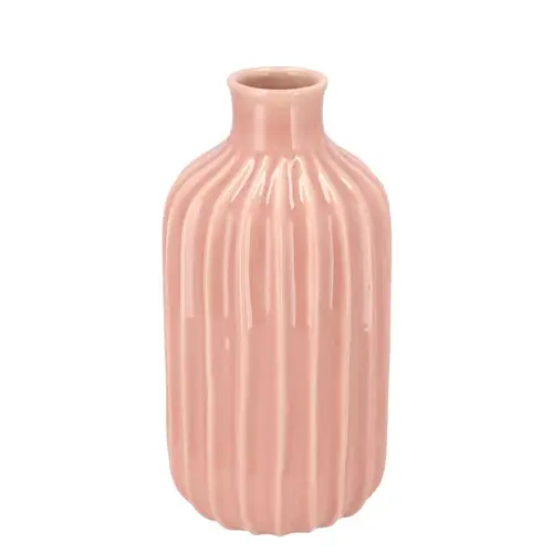 Keramik Vase Gia Stripes alt rosa 15x15x28cm