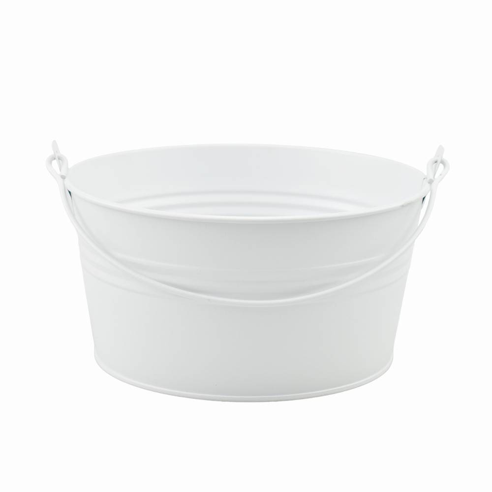 Zink Eimer +Henkel weiss D18cm H09cm