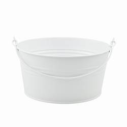 Zink Eimer +Henkel weiss D18cm H09cm