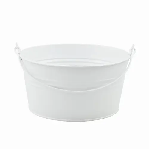 Zink Eimer +Henkel weiss D18cm H09cm
