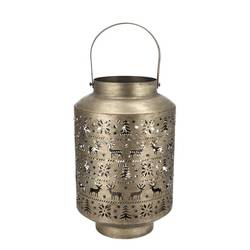 Metall Laterne Kaya Xmas gold 21x33cm