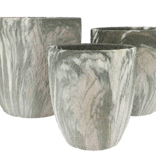 Keramik Übertopf Monty grün 3/Set 31x31/26x27/21x23cm