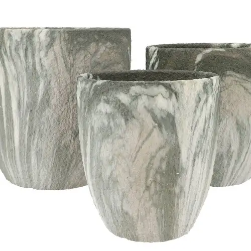 Keramik Übertopf Monty grün 3/Set 31x31/26x27/21x23cm