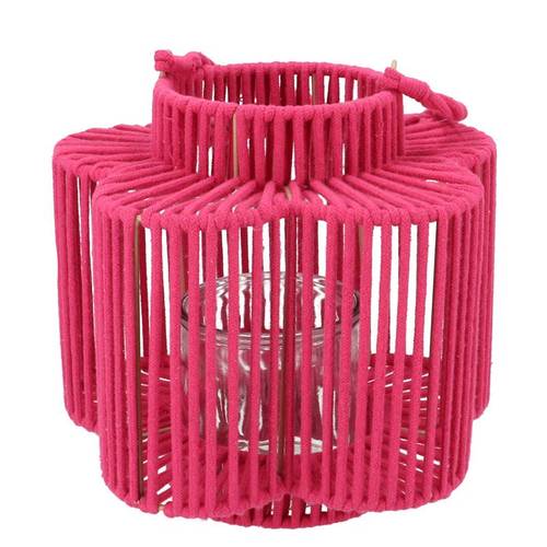 Laterne Cruz Blume fuchsia 15x28x27cm