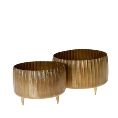 Übertopf/Fuß Ziggi Gold Set von 2 D30cm H20cm