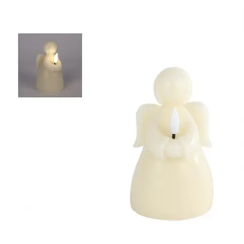 LED Kerzen Engel creme D07cm H12cm 