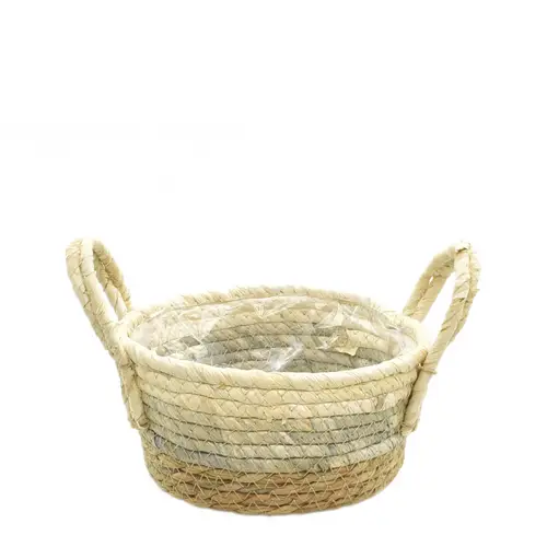 Korb Henkel Pippa grau D18cm H08cm 