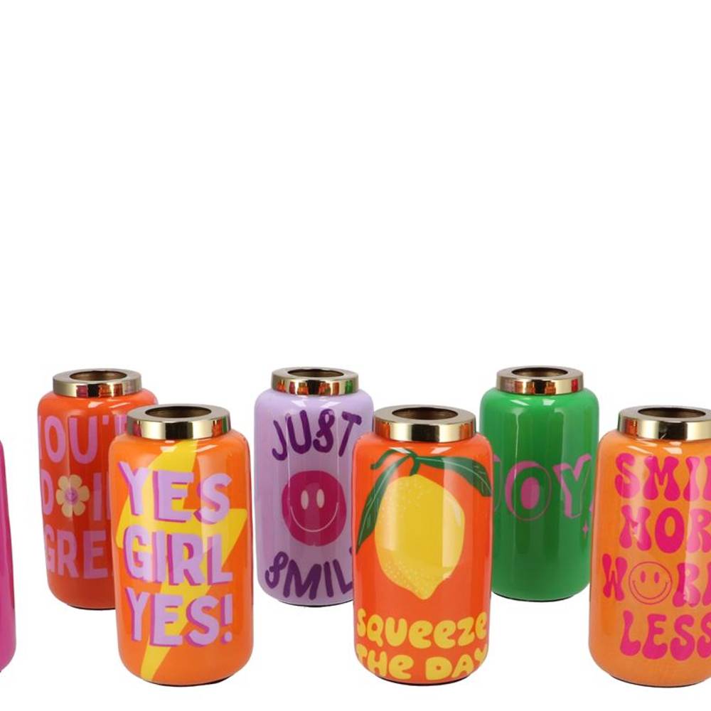 Metall Vase Judy Positive mix 09x09x16cm