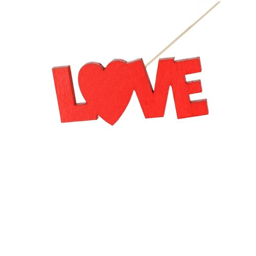 Love auf Stab rot L50cm D09cm