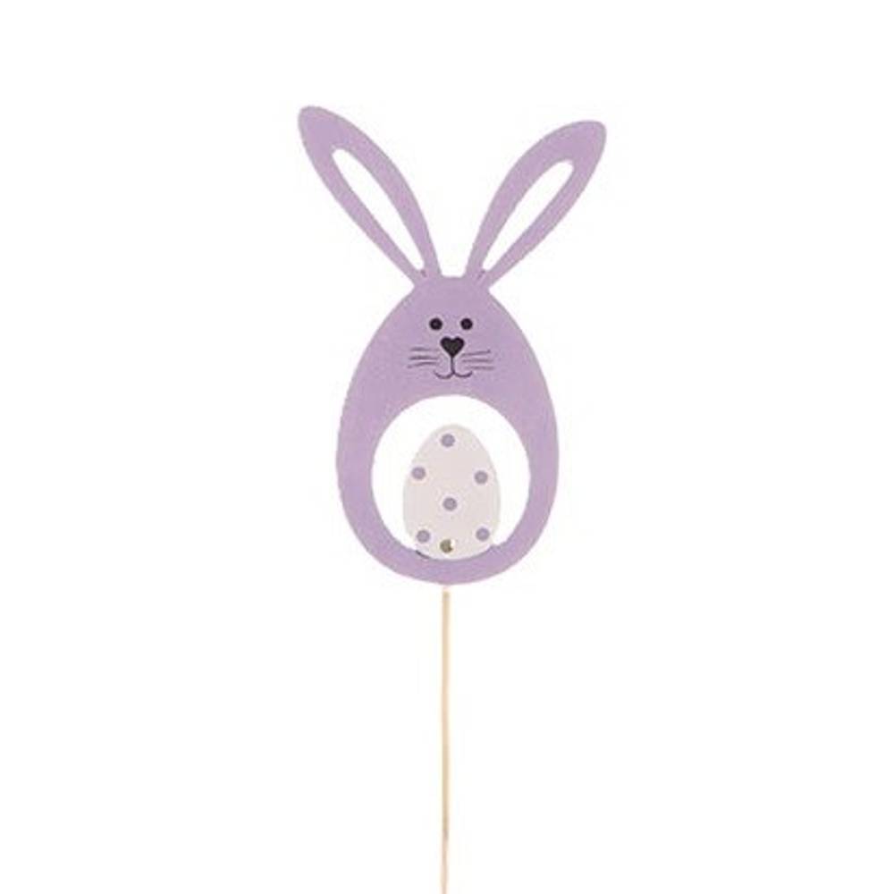 Kaninchen+Ei auf Stab lila L50cm 09cm