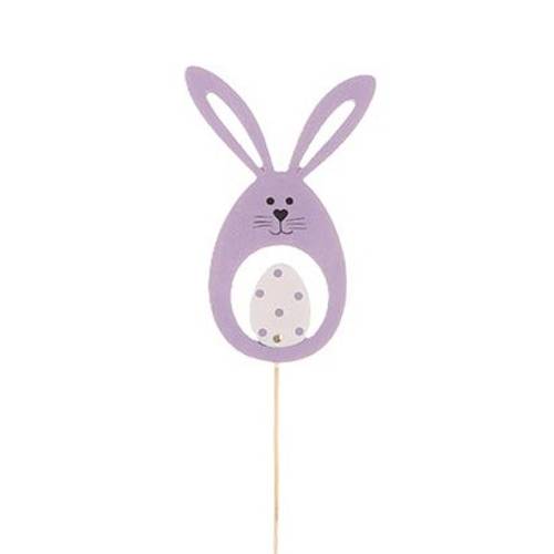 Kaninchen+Ei auf Stab lila L50cm 09cm