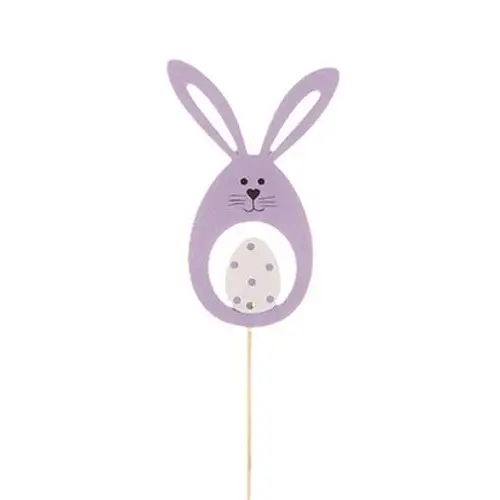 Kaninchen+Ei auf Stab lila L50cm 09cm