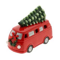 LED Bus+Baum rot 20x09x15.5cm