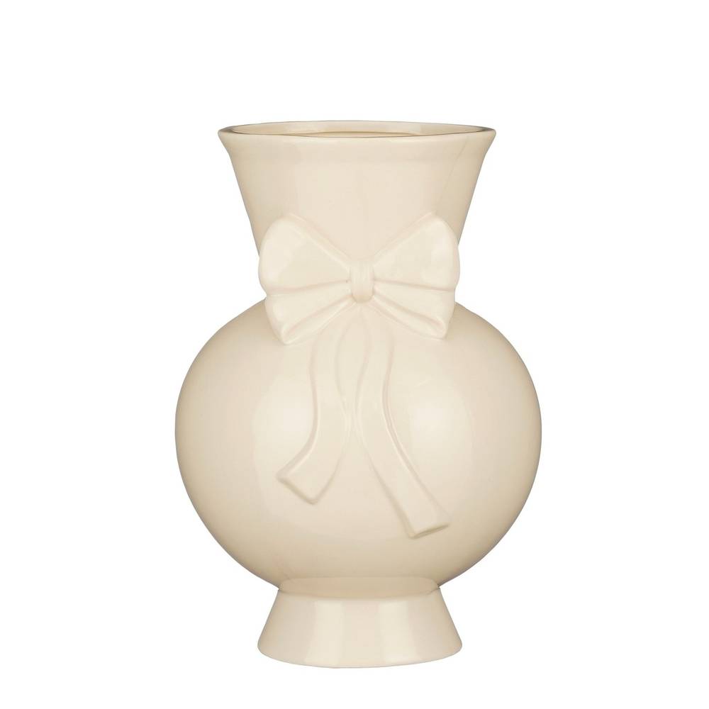 Keramik Vase Schleife creme D20cm H29cm