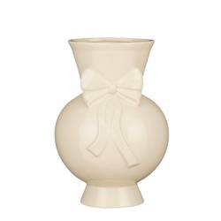 Keramik Vase Schleife creme D20cm H29cm