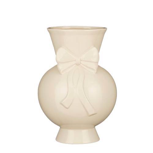 Keramik Vase Schleife creme D20cm H29cm