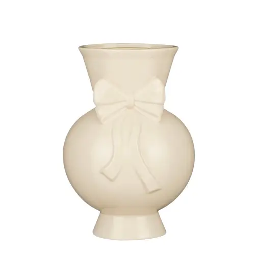 Keramik Vase Schleife creme D20cm H29cm