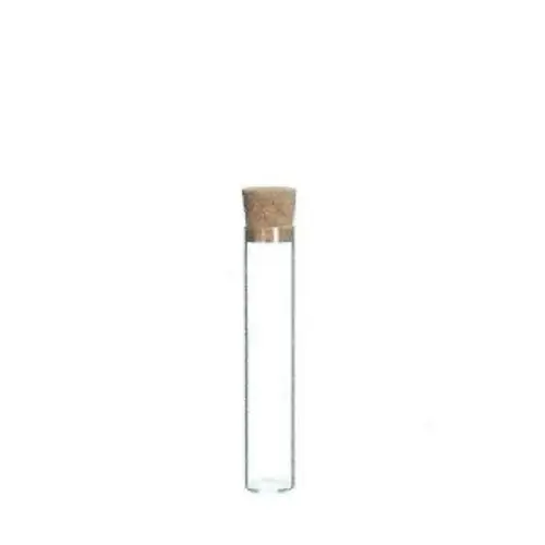Glas Röhrenflasche mit Kork D02cm H10cm