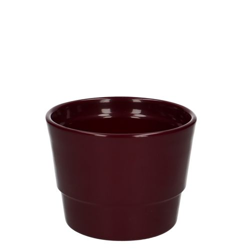 Keramik Übertopf Basic weinrot D11.5 H09cm