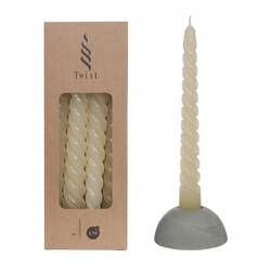 Kerze Twist creme D2.2cm L19cm 4st