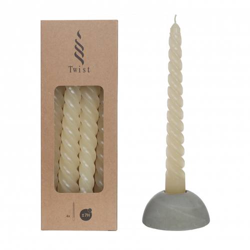 Kerze Twist creme D2.2cm L19cm 4st