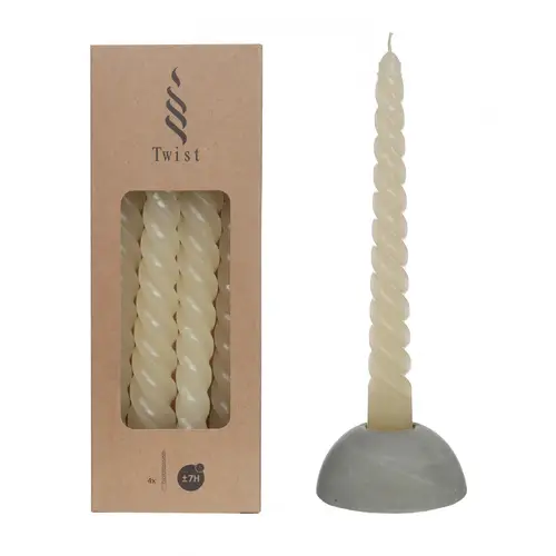 Kerze Twist creme D2.2cm L19cm 4st