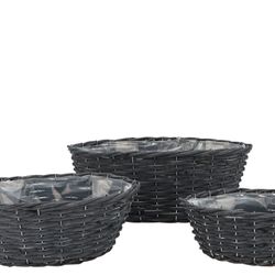 Korb Weide schwarz 3/Set 41x23x15cm