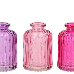 Glas Flasche Karakum rosa mix 06x06x10cm