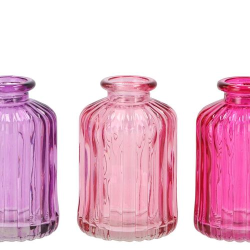Glas Flasche Karakum rosa mix 06x06x10cm