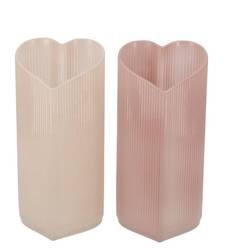Glas Teelicht Herz Amour Rib mix creme 09x08x18cm