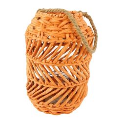 Laterne Seil+Glas orange D22cm H54cm
