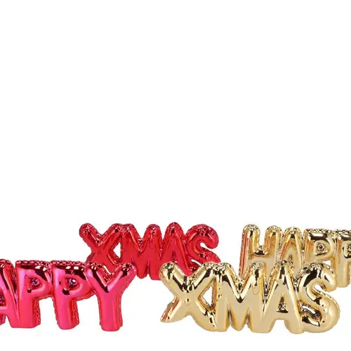 Happy Xmas Jolly fuchsia/gold mix 31x04x11cm