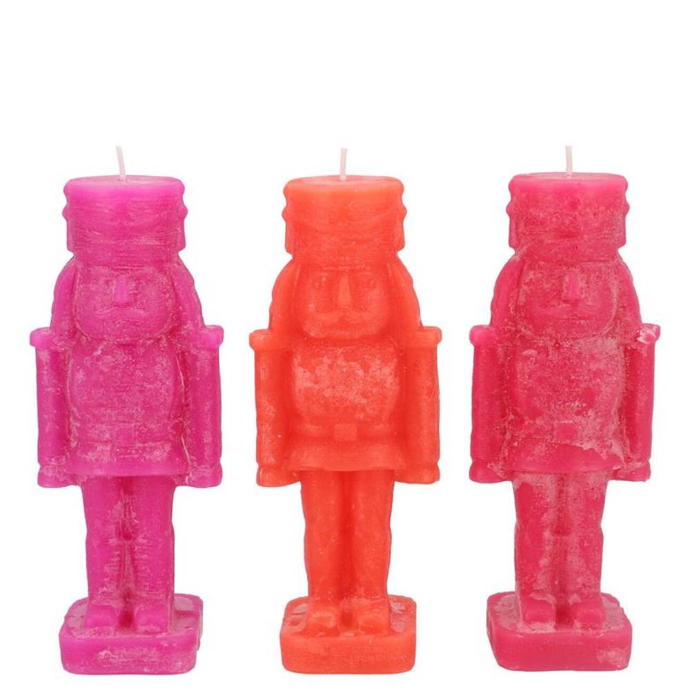 Kerze Nussknacker mix fuchsia 04x04x12cm