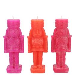 Kerze Nussknacker mix fuchsia 04x04x12cm